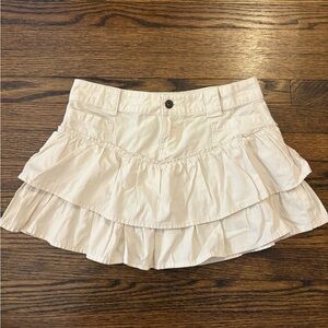 Bershka Cream Tiered Skirt